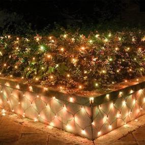 img 2 attached to 🎄 Enhance Your Outdoor Christmas Décor with 300LED Net Lights - Waterproof Fairy Lights for Garden, Bushes, and Xmas Tree - Warm White