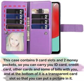 img 1 attached to FANUBA Galaxy A32 5G Wallet Phone Case - Purple | Magnetic Buttons, Card Holders, Kickstand | Shockproof Flip Folio Cover for Samsung Galaxy A32 5G