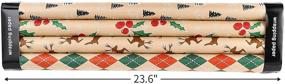 img 2 attached to 🎁 Kraft Christmas Wrapping Paper Rolls with Moose, Christmas Tree, Red Berry Green &amp; Orange Plaids | Set of 4 - 23.6 inch x 8 feet Rolls