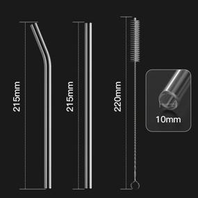 img 2 attached to HeykirHome 12-Pack Reusable Glass Straws: 8''x10MM Straight and Bent, perfect for Smoothies, Tea, Juice - Includes Cleaning Brushes