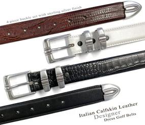 img 3 attached to Italian Calfskin Leather Designer Alligator Men's Accessories and Belts