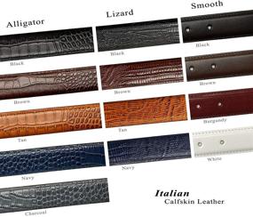 img 2 attached to Italian Calfskin Leather Designer Alligator Men's Accessories and Belts