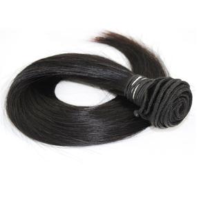 img 1 attached to 💇 Miss U Hair Jet Black 20Inch Synthetic Long Straight Hair Extensions Weft for Unisex Women - 110g for DIY Doll Hair Material