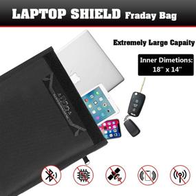 img 2 attached to 📱 Faraday Bag for Signal Isolation and EMF Protection - Shield and Secure Your Phone/ipad from Hacking, Tracking, and Radiation with this Pouch - Shields NFC, WiFi, and Bluetooth - Ideal for Phones, Key Fobs, and Credit Cards (13.8"X17.7")