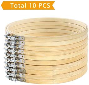 img 2 attached to 🪡 Caydo Wholesale 10 Pieces of 8 Inch Wooden Round Embroidery Hoops – Adjustable Bamboo Circle Cross Stitch Hoop Ring for Art Craft Handy Sewing