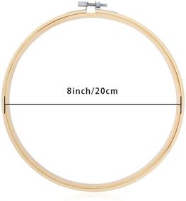 img 3 attached to 🪡 Caydo Wholesale 10 Pieces of 8 Inch Wooden Round Embroidery Hoops – Adjustable Bamboo Circle Cross Stitch Hoop Ring for Art Craft Handy Sewing