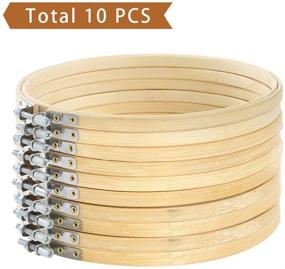 img 1 attached to 🪡 Caydo Wholesale 10 Pieces of 8 Inch Wooden Round Embroidery Hoops – Adjustable Bamboo Circle Cross Stitch Hoop Ring for Art Craft Handy Sewing