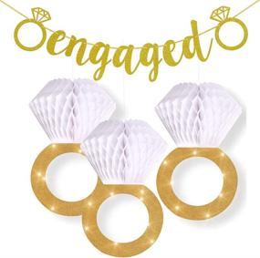 img 4 attached to Engagement Decorations Supplies Honeycomb Glittery Event & Party Supplies