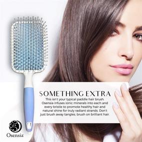 img 1 attached to Osensia Ionic Hair Brush for Thick Hair - Paddle Brush for Men and Women, Ideal for Blow Drying and Straightening - Gentle Bristles, Easy Comfort Grip Flat
