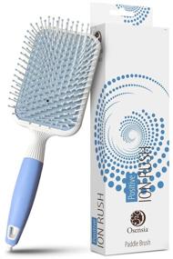 img 4 attached to Osensia Ionic Hair Brush for Thick Hair - Paddle Brush for Men and Women, Ideal for Blow Drying and Straightening - Gentle Bristles, Easy Comfort Grip Flat