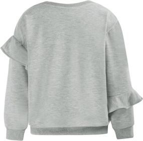 img 3 attached to Adorable Girls Ruffle Sweatshirts: Long Sleeve Crewneck Pullover Tops, Perfect for Fall, Size 5-12