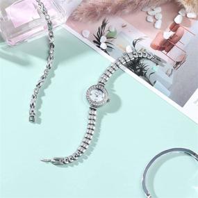 img 2 attached to ⌚ Clastyle Rhinestone Silver Women's Watch: Elegant Stainless Steel Ladies Bracelet Wristwatch