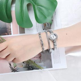 img 3 attached to ⌚ Clastyle Rhinestone Silver Women's Watch: Elegant Stainless Steel Ladies Bracelet Wristwatch