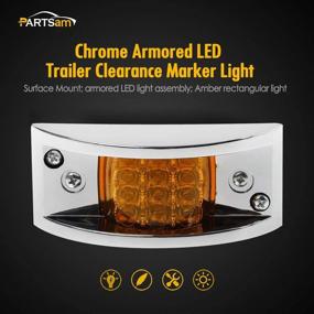 img 3 attached to 🚛 Partsam 2Pcs Truck Trailer Amber 12 LED Chrome Plated LED Marker Clearance Running Lights – Sealed