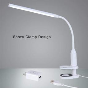 img 2 attached to 💡 Psiven LED Desk Lamp: Versatile Clamp Task Light with Eye-Caring Gooseneck, 3 Color Modes, Stepless Dimming - Ideal for Reading, Sewing, Drafting, Office