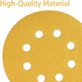 img 3 attached to 🪚 Effective Wood Sanding: 5 Inch Gold Sanding Discs, 80 Grit Sandpaper 8 Hole Hook and Loop Round Orbital Sander Sandpaper - Pack of 100