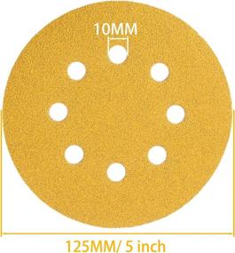 img 2 attached to 🪚 Effective Wood Sanding: 5 Inch Gold Sanding Discs, 80 Grit Sandpaper 8 Hole Hook and Loop Round Orbital Sander Sandpaper - Pack of 100