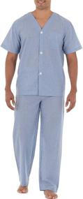 img 4 attached to Fruit of the Loom Broadcloth Sleeve Pajama Set for Men - Sleep & Lounge Clothing