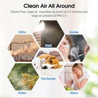 🌬️ enhance indoor air quality with true hepa filter air purifier: low noise, portable, 3 modes for dust removal – perfect for bedroom, living room, kitchen and office logo