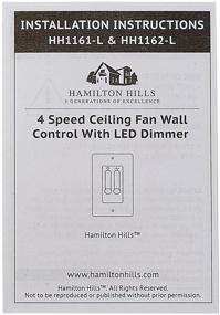 img 1 attached to 🌬️ Efficient Almond 4 Speed Ceiling Fan Wall Control with LED Dimmer Light Switch and Wall Face Plate by Hamilton Hills