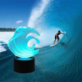 img 2 attached to LECO TECH Surfing Night Light: 3D Illusion Lamp with 16 Colors Control - Perfect Gifts for Surfer Enthusiasts, Bedroom Decor, and Party Ambiance