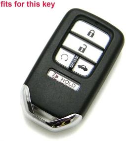 img 3 attached to 🔑 2Pcs Black Full Protective Silicone Key Pocket Remote Rubber Key Cover Case - 5 Buttons for Honda Civic Accord EX-L Pilot CR-V Smart Key (2015-2018)