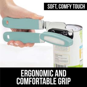 img 2 attached to 🦍 Gorilla Grip Strong Can Opener with Sharp Cutting Wheel for a Smooth Edge Cut, Oversized Turn Knob for Easy Use, Comfortable Soft Handle, includes Built-in Bottle Opener - Mint