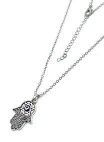 img 3 attached to 🕍 Handcrafted Hamsa Hand Star Of David Pendant Necklace with Lucky Eye Charm [3028]