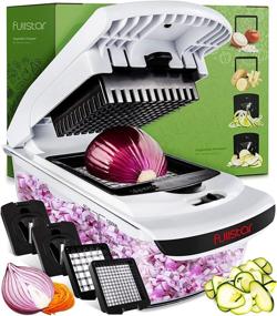 img 4 attached to Fullstar Vegetable Chopper: Spiralizer Slicer, Onion Chopper with Container- Pro Food Cutter- Black Slicer Dicer Cutter- 4 Blades- Top-Notch Kitchen Tool