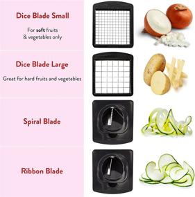 img 3 attached to Fullstar Vegetable Chopper: Spiralizer Slicer, Onion Chopper with Container- Pro Food Cutter- Black Slicer Dicer Cutter- 4 Blades- Top-Notch Kitchen Tool