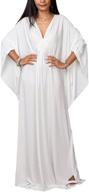 👗 bsubseach women's plus size beach kaftan dresses: solid color, v neck, batwing sleeve cover up logo