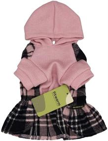 img 1 attached to 🐾 Stay Stylish and Warm with Fitwarm Knitted Plaid Dog Dress Hoodie Sweatshirts: Pet Clothes Sweater Coats Cat Outfits