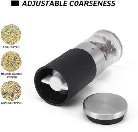 img 1 attached to Portable Mini Salt and Pepper Grinder Set with Shakers - Convenient Spice Grinder Mill for Travel, Work, Camping, Parties, School, Lunch Box