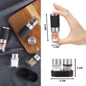 img 3 attached to Portable Mini Salt and Pepper Grinder Set with Shakers - Convenient Spice Grinder Mill for Travel, Work, Camping, Parties, School, Lunch Box