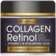 🌙 cure valley retinol night moisturizer for wrinkles, anti aging face &amp; neck cream with collagen, hyaluronic acid, and peptides. deep wrinkle and lip line filler. 1.7oz (50ml). logo