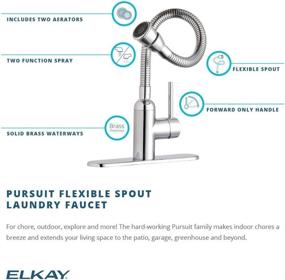 img 2 attached to 💦 Elkay LK2500LS Pursuit Laundry/Utility Faucet: Flexible Spout, Forward Only Lever Handle, Lustrous Steel