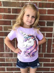 img 1 attached to 🦄 Pretty Girls' Clothing: Unicorn Sequin T-Shirt Sleeve