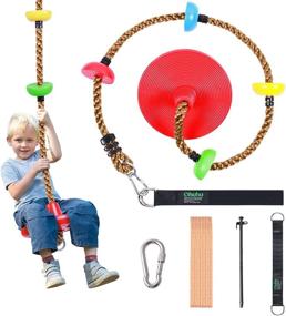 img 4 attached to 🌳 Ohuhu Climbing Rope Tree Swing with Platforms and Disc Swings Seat - Fun Outdoor Flying Swing for Kids - Easy Install and Perfect for Playground Swing or Backyard