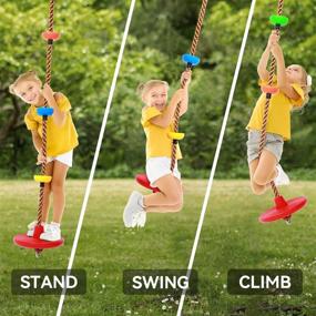 img 3 attached to 🌳 Ohuhu Climbing Rope Tree Swing with Platforms and Disc Swings Seat - Fun Outdoor Flying Swing for Kids - Easy Install and Perfect for Playground Swing or Backyard