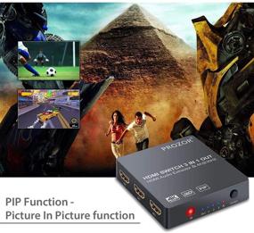 img 2 attached to Продукт называется "Proster 3x1 HDMI Switch с аудио извлекателем: 4K HDMI Switcher, PIP IR пульт, и аудио конвертер с кабелем 3,5 мм на 2 RCA