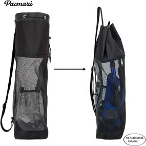 img 2 attached to PACMAXI Mesh Scuba Diving Bag: Efficient Travel Dive Bag for Snorkeling and Scuba with Zip and Mesh Pockets - Perfect for Storing Mask, Fins, and Snorkel