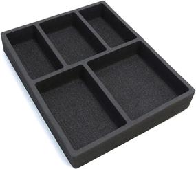 img 3 attached to 🗄️ Polar Whale Drawer Organizer: Non-Slip Waterproof Insert for IKEA Alex Tray – Perfect Office, Home, Dorm, or Garage Organization Solution – 5 Compartments, Black Deep Pockets (11.5 X 14.5 X 2 Inches)