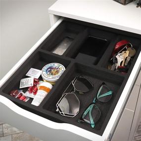 img 4 attached to 🗄️ Polar Whale Drawer Organizer: Non-Slip Waterproof Insert for IKEA Alex Tray – Perfect Office, Home, Dorm, or Garage Organization Solution – 5 Compartments, Black Deep Pockets (11.5 X 14.5 X 2 Inches)