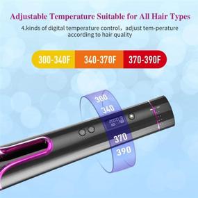 img 2 attached to 🔌 Cordless Hair Curler with LCD Display and Timer - Portable Auto Hair Curling Iron for Effortless Styling - USB Rechargeable Wand with Auto Shut-Off