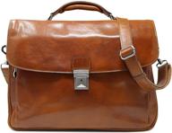 👜 firenze laptop leather briefcase: stylish and practical in olive (honey) brown logo