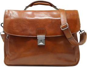 img 4 attached to 👜 Firenze Laptop Leather Briefcase: Stylish and Practical in Olive (Honey) Brown