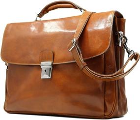 img 3 attached to 👜 Firenze Laptop Leather Briefcase: Stylish and Practical in Olive (Honey) Brown