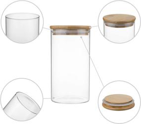 img 2 attached to 🍪 Lawei 4 Pack Glass Food Jars - 25 oz Glass Storage Jars with Bamboo Lids Bulk Food Canisters Set for Serving Cookies, Candy, Beans, Cereals" - slightly optimized version: "Lawei 4 Pack Glass Storage Jars - 25 oz Bulk Food Canisters with Bamboo Lids for Serving Cookies, Candy, Beans, Cereals