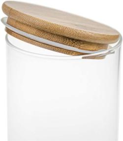 img 3 attached to 🍪 Lawei 4 Pack Glass Food Jars - 25 oz Glass Storage Jars with Bamboo Lids Bulk Food Canisters Set for Serving Cookies, Candy, Beans, Cereals" - slightly optimized version: "Lawei 4 Pack Glass Storage Jars - 25 oz Bulk Food Canisters with Bamboo Lids for Serving Cookies, Candy, Beans, Cereals