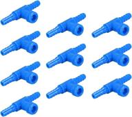 10pcs blue plastic t-shaped 2 way air pump control valves for fish tank by uxcell - ideal for aquariums логотип